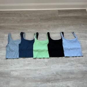 5 Carbon38 Ribbed Tanks Size Small